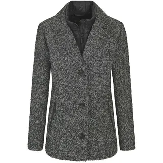 GOLDNER Kurzjacke "Kurzgröße Moderne Wolljacke mit Steppeinsatz" Mit Steppeinsatz, schwarz, weiß, gemustert