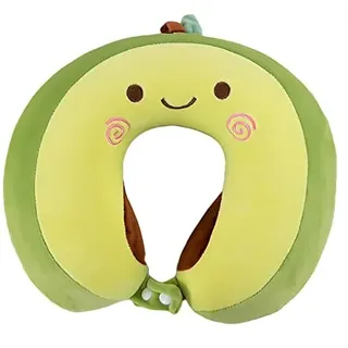 EXQULEG Cartoon Nackenkissen Memory Foam Nackenkissen Stützkissen, Reisekissen Kinder Reisekissen Ideal für Reise Büro und Haus (Avocado)