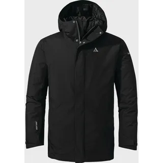Schöffel Parka Style Froda MNS, atmungsaktiver, wasserdichter Parka mit 2-Wege-Stretch, leichte Outdoorjacke mit verstellbarer Kapuze, black, 56