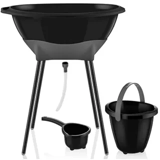 Babyjem Baby Badewanne Set Elegantes Babybadewanne Set Babywanne, Schwarz