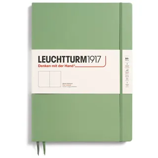 Leuchtturm1917 Notizbuch Master Slim (A4+) Hardcover, 121 nummerierte Seiten, Salbei, blanko