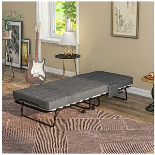 Homcom Klappbett Gästebett mit Rollen 80 x 190 cm grau