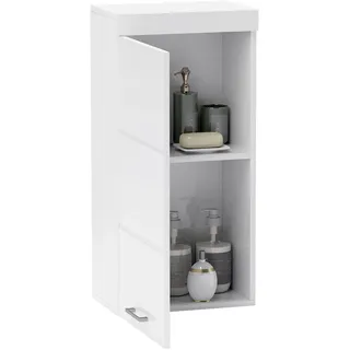 Homcom Hängeschrank Wandschrank mit Tür, verstellbaren Ablagen 37,2 x 24,5 x 76,8 cm Weiß