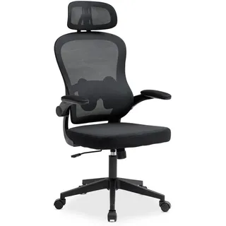 Idimex Bürodrehstuhl Joburg schwarz , Schwarz , Textil , Mode , 63x125x64 cm , Büromöbel, Bürostühle, Drehstühle