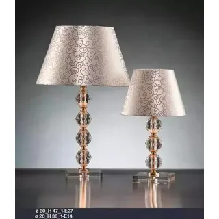 Tischlampe Tischleuchte Lampe Leuchten Luxus Beige Lampen Tisch Kristall
