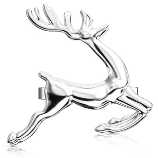 ZeeDix 12 Stück Silber Serviettenringe Hirsch - Serviettenringen für die Festtafel, Weihnachtsdeko, Hochzeit, Feiern, Bankett und Küche