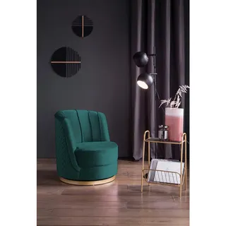 SalesFever Drehsessel SALESFEVER Samt 68 x 77 x 57 cm Grün drehbar