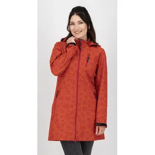 DEPROC activ DEPROC-Active Damen, mit abnehmbarer Kapuze Übergangsjacke Kurzmantel Shelby Long Softshellmantel, Chilli, 40 EU