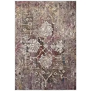 SAFAVIEH Traditionell Teppich für Wohnzimmer, Esszimmer, Schlafzimmer - Bristol Collection, Kurzer Flor, Rosa und Grau, 91 X 152 cm