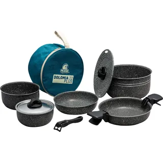 Beaver Brand Dolomia Plus Topf-Set 10-tlg. 1 x Kochtopf 22 cm rund + 2 x Kasserolle + 2 x Pfanne + 3 x Griff + 1 x Packtasche