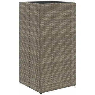 Pflanzkübel Grau 40x40x80 cm Poly Rattan - Grau