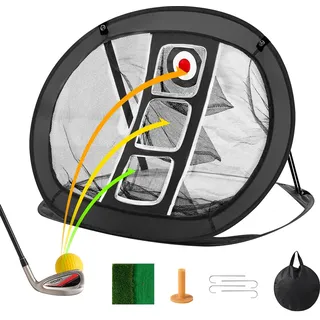 Vevor Golf-Chipping-Netz, Pop-Up-Golf-Übungsnetz, tragbares Golf-Schlaghilfenetz für drinnen und draußen, mit Zielscheibe/Matte/Bällen/Tee/Tragetasche, für das Training des Schwungs im Hinterhof, Gesc