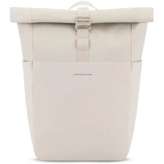 Kapten & Son Rucksack Lund Basic Sandstone 14-16,5 l | Rolltop Rucksack Damen & Herren Beige | Handgepäck Rucksack mit 14'' Laptopfach | Vegan & Wasserabweisend