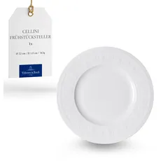 Bild Cellini Frühstücksteller 22 cm, Premium Porzellan, Weiß