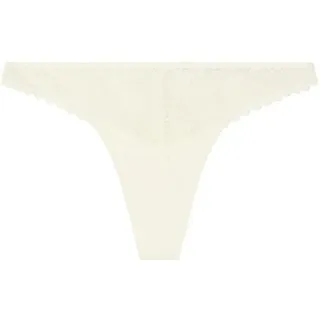 Women'secret Thong Spring Broderie Geo Lace White Tanga für Damen, Elfenbein, XL