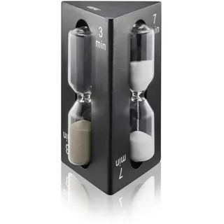 Gefu Sanduhr , Schwarz , Glas, Naturmaterialien , 6.1x10.1x6 cm , Dekoration, Uhren