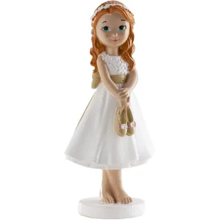 Dekora - Kommunion Deko Tortenfigur für Kommunionstorte Mädchen - 13 cm, Weiß