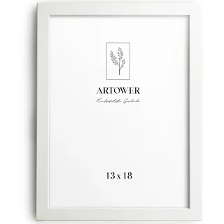 Artower® Bilderrahmen für 13 x 18 cm Weiß Holz Dünner Rahmen | Posterrahmen Klein Collage | Picture Frame Light Wood 13x18cm | Holzrahmen Holz-Bilderrahmen | Holzbilderrahmen Poster Echtholz
