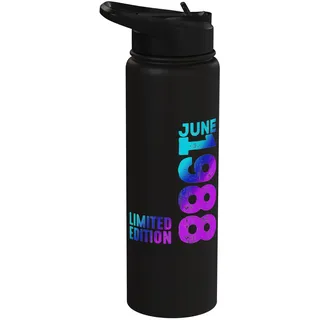Awesome Juni 1988 Since 1988 Vintage 1988 Retro 1988 Stainless Steel Insulated Water Bottle