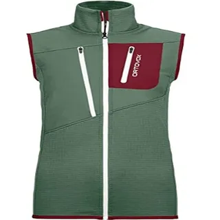 ORTOVOX Damen Fleece Grid Vest W Weste, Grüner Wald, XS