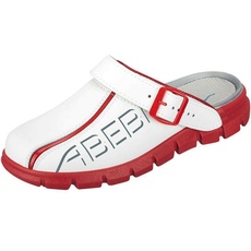 Bild Berufsschuh-Clog Abeba 7313 – 35 Dynamic Pantoffeln, mehrfarbig, 7313-40, weiß/rot mit Aufdruck, 40
