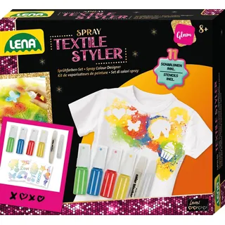 Lena Bastelset Textile Styler Spray 4 Farben und Glitter