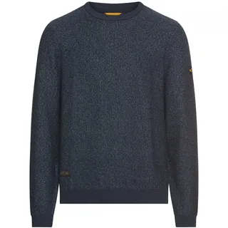 Strickpullover CAMEL ACTIVE, Herren, Gr. 3XL, tinted blau, Strick, Obermaterial: 70% Baumwolle, 30% Polyacryl, Strukturmuster, unifarben, regular fit taillenbedeckt, Rundhals, Rippbündchen, Pullover Strickpullover, mit strukturierter Oberfläche