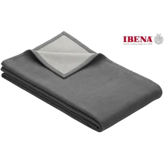 IBENA Cotton Pur 140 x 200 cm dunkelgrau-hellgrau