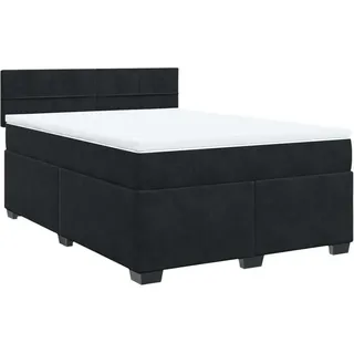 vidaXL Boxspringbett mit Matratze Schwarz 160x200 cm Samt