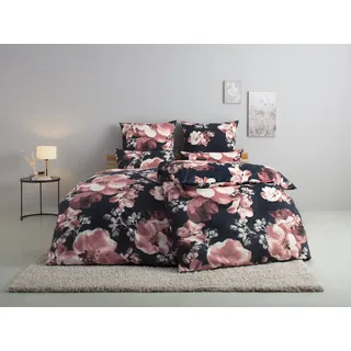 otto home Home affaire Bettwäsche »MELINA« 2, tlg. florale Bettwäsche, mit Reißverschluss, ab Gr. 135x200 cm, blau,