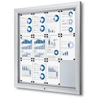 Showdown® Displays Schaukasten T silber 12x DIN A4