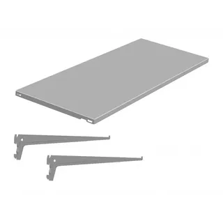 StahlFachboden 35 x 80 cm für Biedrax Wandregale, silber (Komplet mit Träger)