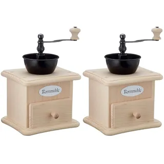 Zassenhaus 0000042009 Kornmühle Buche, Edelstahl, beige, 13 x 16,5 x 23 cm (Packung mit 2)