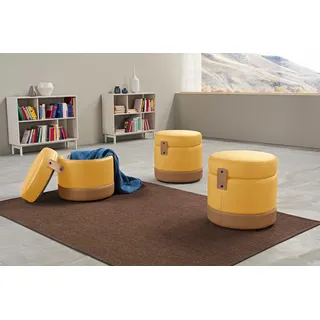 Egoitaliano Hocker »Tonder, Designhocker als Blickfang mit tollen Details« 1, Stk. tlg. inkl. Stauraum, gelb,