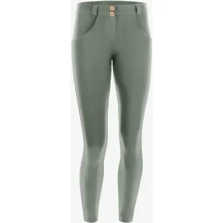 Leggings FREDDY "WRUP4 SUPERSKINNY", Damen, Gr. M, N-Gr, grün (salbei), Jersey, Obermaterial: 81% Baumwolle, 19% Elasthan, unifarben, skinny fit knöchellang, Hosen Leggings, mit Lifting & Shaping Effekt, 7/8-Länge