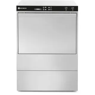 HENDI Geschirrspülmaschinen, K50, Tischgeschirrspüler, Gläserspüler, mit Spülmittelpumpe, 400V, 6,6kW, 570x600x(H)830mm, Edelstahl