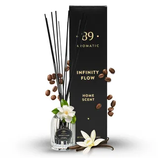 Aromatic •89• Raumduft Diffuser mit 7 Duftstäbchen – Luxus Raumdüfte mit Jasmin, Kaffee & Vanille, Raumerfrischer & Raum Duft Wohnzimmer, Büro & Wohnung, Badezimmer Duft Lufterfrischer, Heimdekoration
