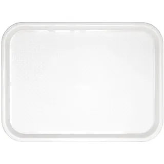Olympia Kristallon Fast-Food-Tablett, große Größe: 450 x 350 mm/ 17,75 x 13,75 Zoll, weißes Polypropylen, rechteckiges Restaurant-Serviertablett aus Kunststoff, gewerbliches und Heimgebrauch, GF997