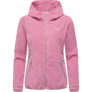Bomberjacke RAGWEAR "Bomberjacke Dizzie Cordy YOUMODO", Damen, Gr. M, rosa (dusty rose), Obermaterial: 98% Baumwolle CO. 2% Elasthan EL.  Obermaterial: Futter: 100% Polyester PES., lässig geschnitten hüftlang, hoch geschlossener Ausschnitt, Ärmel ohne Ärmelschlitz Bündchen, Jacken Bomberjacke, Cordjacke mit verstellbarer Kapuze