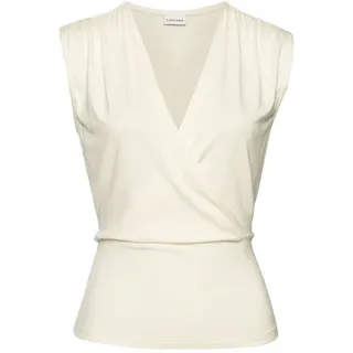 LASCANA LASCANA, Shirttop mit dezenten Raffungen an der Schulter, elastisches Damentop, gelb