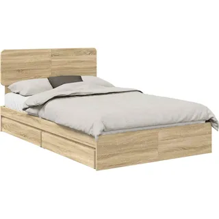 vidaXL Aufbewahrungsbett Sonoma-Eiche 120 x 200 cm Holzwerkstoff - Braun