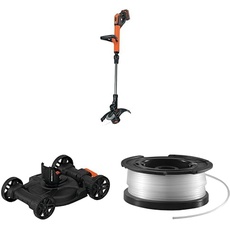 Bundle of Black+Decker Akku-Rasentrimmer+ Black+Decker 3-in-1 City Mähaufsatz CM100 + Black+Decker vollautomatische Einzelfadenspule