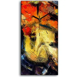 Leinwand Wanduhr Wandkunst Uhr Kunstdruck 30x60 Foto Bild Abstrakt psychedelisch - schwarze Hände