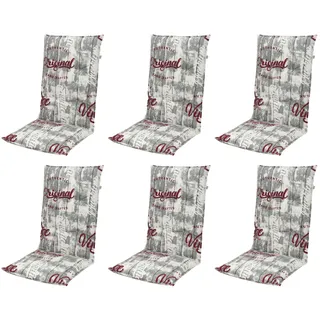 Doppler 6x 2901 Hochlehner Gartenstuhl Auflagen 120x50x7cm grau