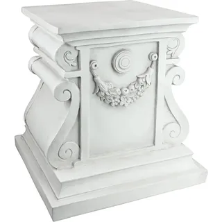 Design Toscano Klassische Statue Gartensockel Basisheber, Polyresin, Antikes Steingrau, groß 38 cm