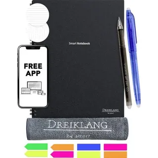 Dreiklang be smart 4270001452115 Wiederbeschreibbares Notizbuch liniert, Punktraster Schwarz Anzahl