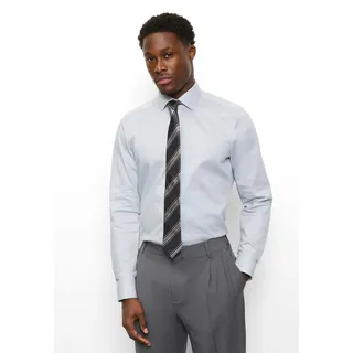 Langarmhemd OLYMP "Level 5", Herren, Gr. 40, N-Gr, silbergrau, Web, Obermaterial: 100% Baumwolle, körpernah normal, 2-Knopf-Manschette, Hemden Langarmhemd, Businesshemd, body fit, New York Kentkragen