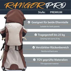 MONTIS RANGER PRO, Premium Rückentrage, Kindertrage, -25kg div. Farben gelb