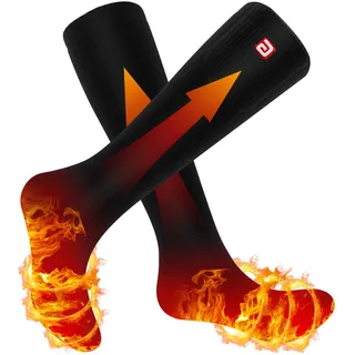 Svpro Beheizbare Socken Herren Damen,Beheizte Socken Elektrische Warme Socken Wiederaufladbare 4000mAh Batterie Heizsocken, Thermosocken Fußwärmer für Outdoor Reiten Camping Wandern Motorrad Skifahre