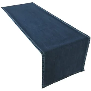 Lemos Home Tischläufer Jeans Denim Baumwolle 45x150 cm Blau Premium Qualität